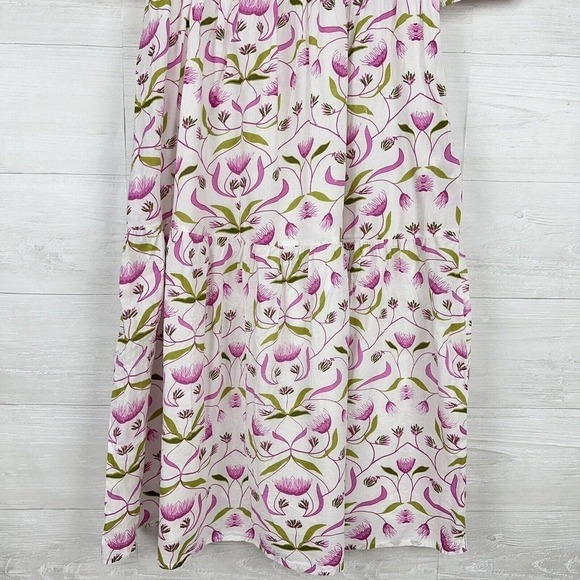 Monsoon and Beyond Estella Midi Dress Size Medium Mangrove Pink Floral Handmade - Picture 6 of 16